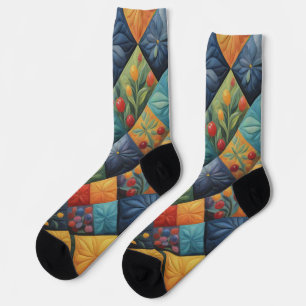 Chaussette Motif de patchwork coloré - Amateur de patchwork