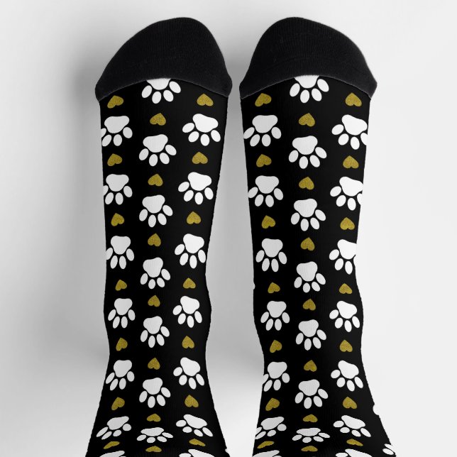 Chaussette Motif De Pâtes, Pâtes De Chien, Pâtes Blanches, Co (Haut)