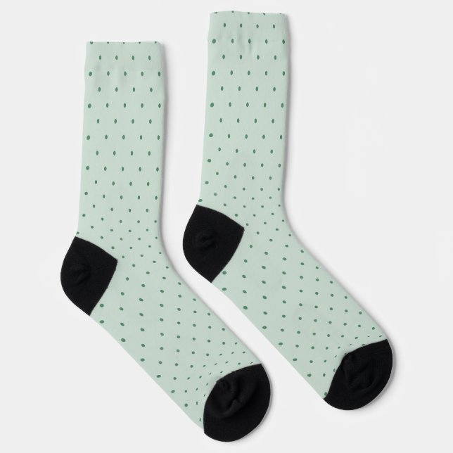 Chaussette Motif de petits pois verts sur fond vert plus clai (Droite)