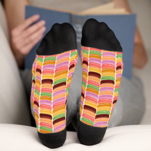 Chaussette Motif de piles de Macaron colorées