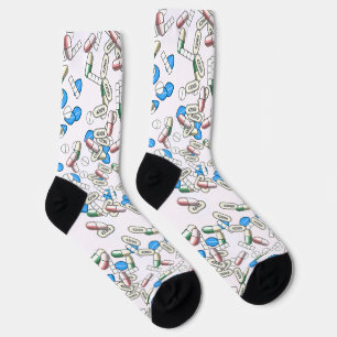 Chaussette Motif de pilules saupoudrées
