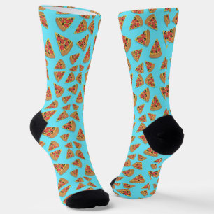 Chaussette Motif de pizza bleu, nouveauté mignonne