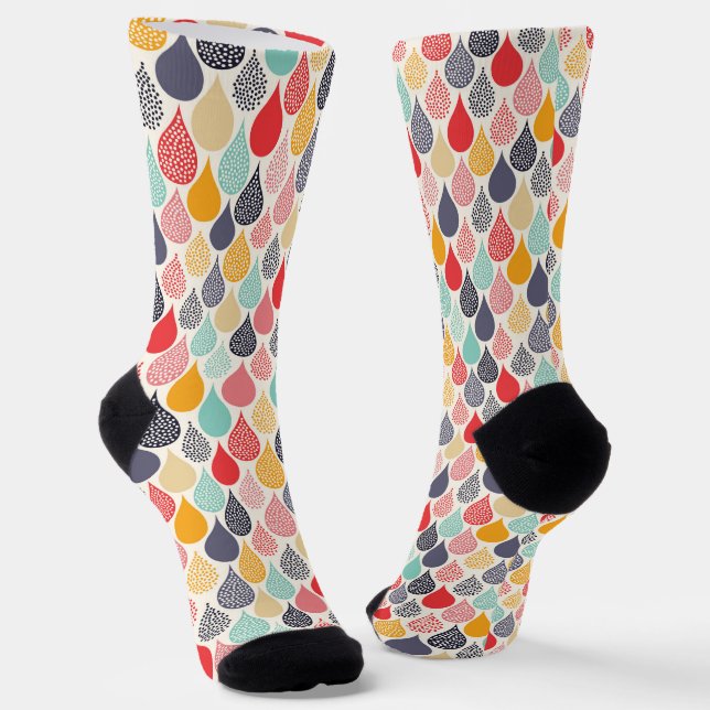 Chaussette Motif de point d'art pop Raindrop (Angulaire)