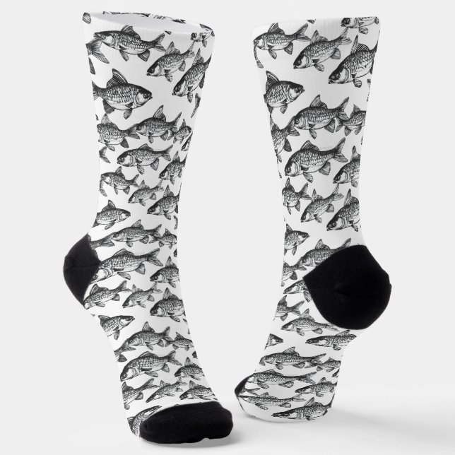 Chaussette Motif de poisson monochromatique (Angulaire)