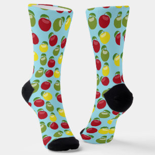 Chaussette Motif de pommes colorées
