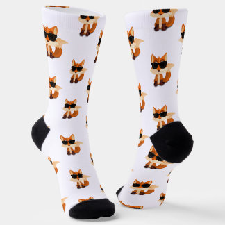 Chaussette Motif de renard mignon Impression d'animal de forê