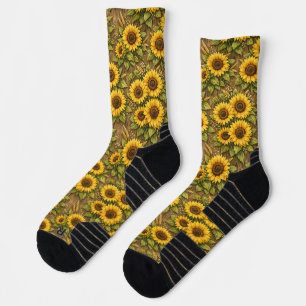 Chaussette Motif de répétition sans couture de tournesol enso