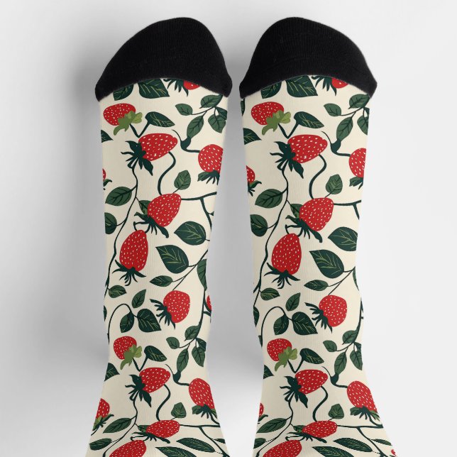 Chaussette Motif de vigne fraise (Haut)