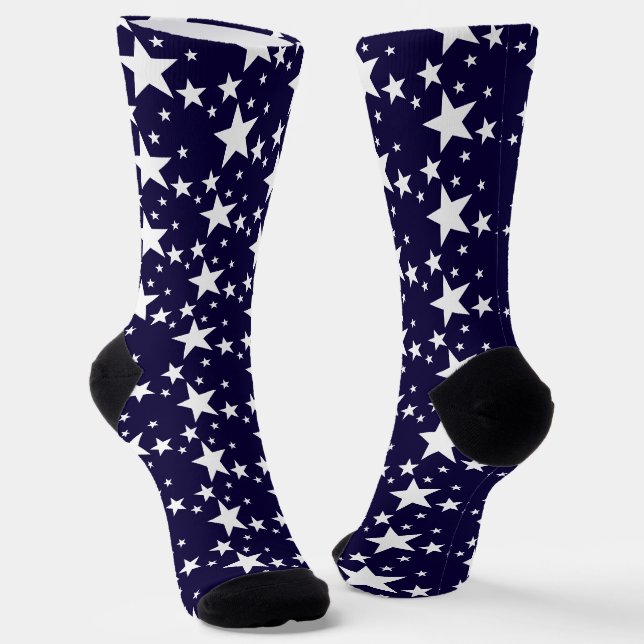 Chaussette Motif des étoiles blanches (Angulaire)