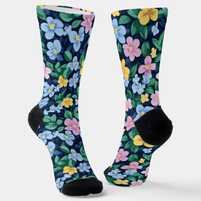 Chaussette Motif des fleurs de printemps (Angulaire)
