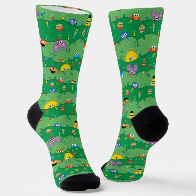 Chaussette Motif des lumières de Noël de la rue Sésame (Angulaire)