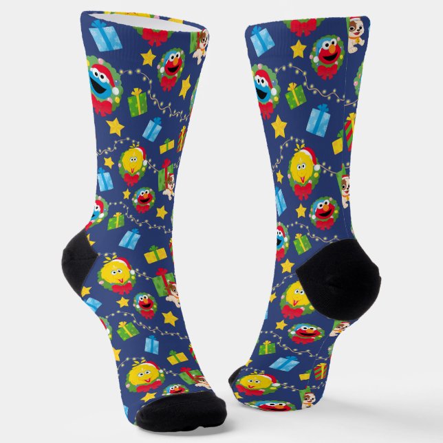 Chaussette Motif des lumières de Noël de la rue Sésame (Angulaire)