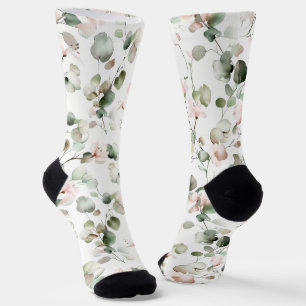Chaussette Motif d'eucalyptus à l'aquarelle