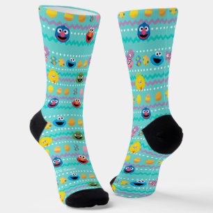 Chaussette Motif d'oeufs de Pâques de la rue Sesame