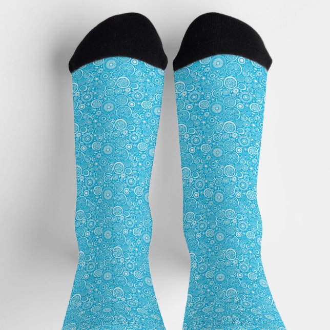 Chaussette Motif d'ornement bleu gris (Haut)
