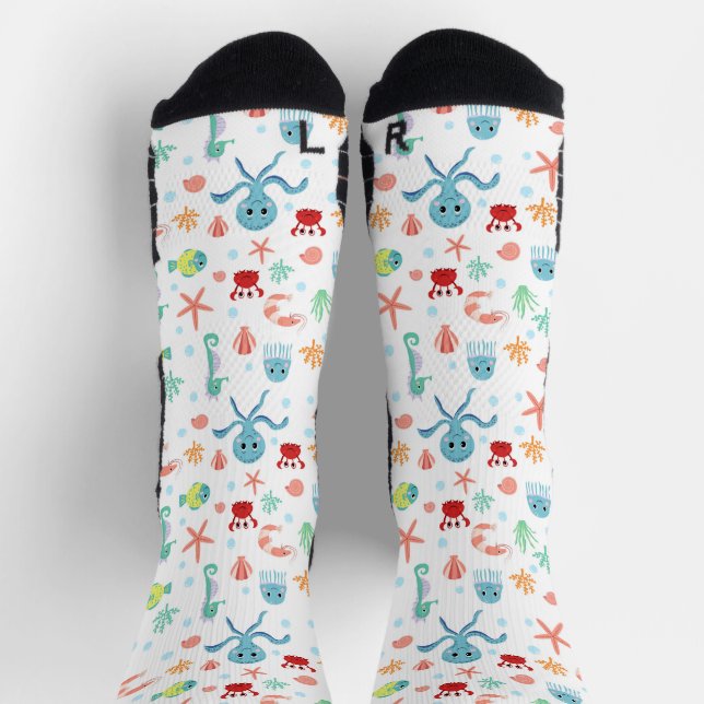 Chaussette Motif du monde marin (Haut)