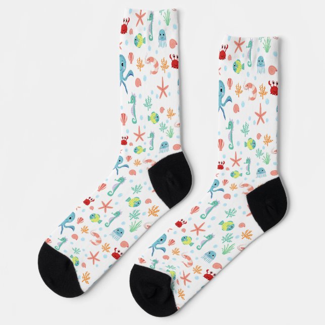 Chaussette Motif du monde marin (Gauche)