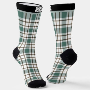 Chaussette motif écossais vert à damiers clair