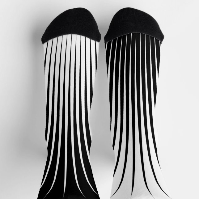 Chaussette Motif en bande blanche et noire très unique (Haut)