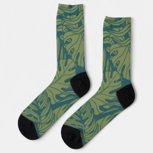 Chaussette motif feuille