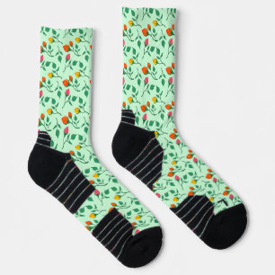 Chaussette Motif floral avec fleurs roses colorées