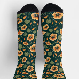 Chaussette Motif floral de Nasturtium actif