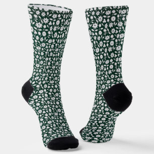 Chaussette Motif floral dense décoratif vintage
