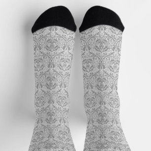Chaussette Motif floral gris élégant