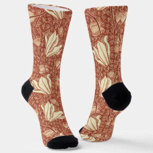Chaussette Motif floral Red Lily de style William Morris