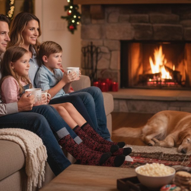 Chaussette Motif Floral rouge sur noir (Créateur téléchargé)