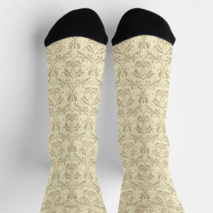 Chaussette Motif floral sépia élégant