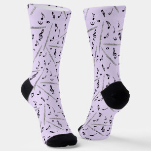 Chaussette Motif Flue Music Notes