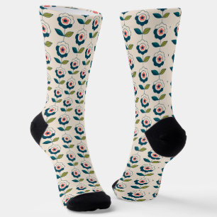 Chaussette Motif Fun Jardin Retro