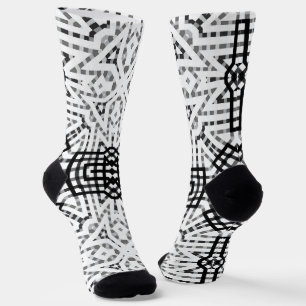 Chaussette Motif géométrique blanc et noir