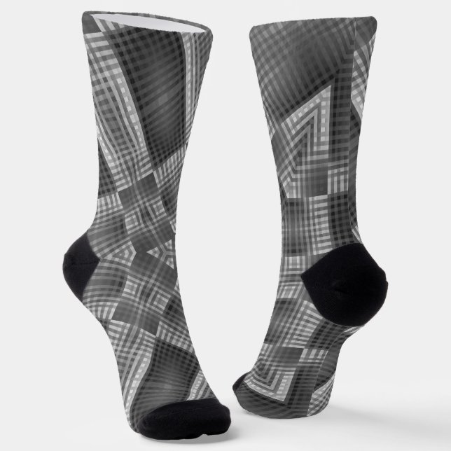 Chaussette Motif géométrique gris (Angulaire)