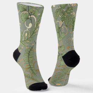 Chaussette Motif Green et Gold Fern