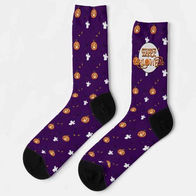Chaussette Motif Halloween et message (Gauche)