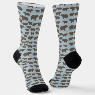Chaussette Motif Hippopotame Hippo