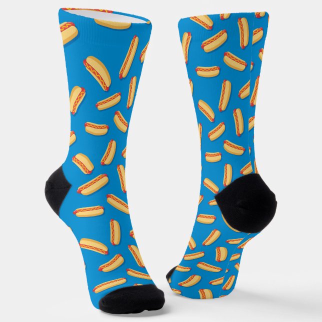 Chaussette Motif Hotdogs de restauration rapide (Angulaire)