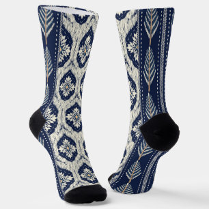 Chaussette Motif Ikat Floral Paisley