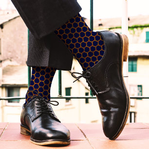 Chaussette Motif jaune bleu marine moderne Abstrait Cool noir