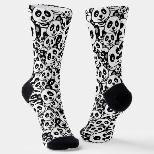 Chaussette Motif moderne d'ours panda mignon en noir et blanc