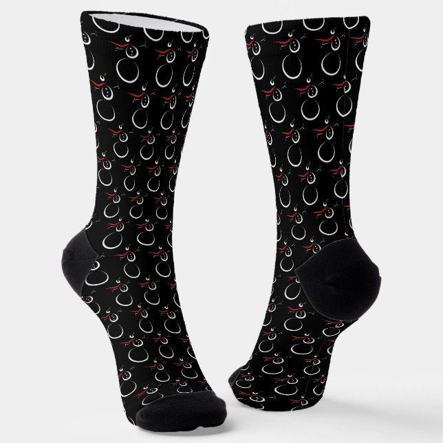 Chaussette Motif motoneige d'hiver mignon noir (Angulaire)