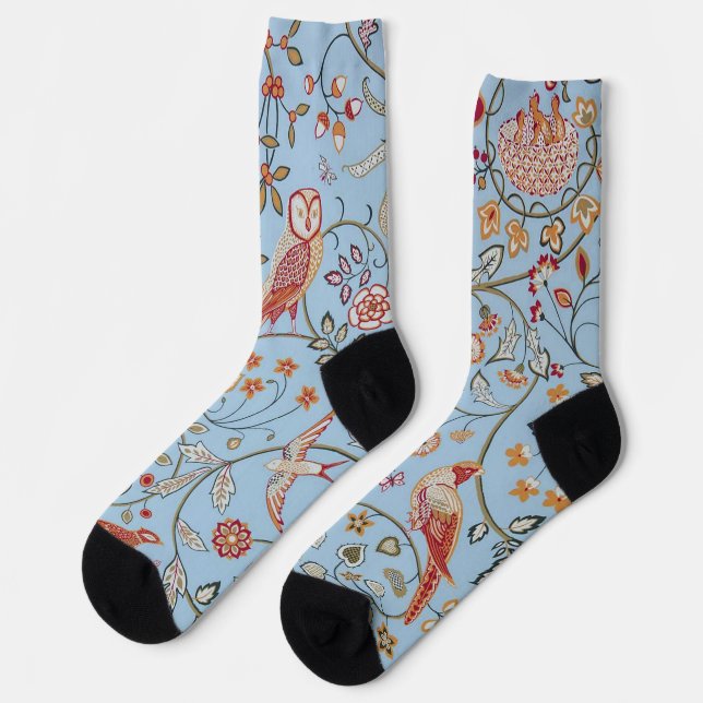 Chaussette Motif oiseau et floral, William Morris (Gauche)