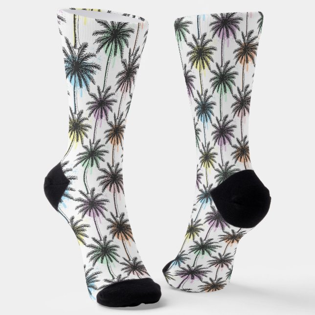 Chaussette Motif Paint Drop Palm Tree (Angulaire)