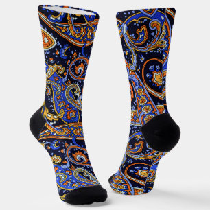 Chaussette Motif Paisley Vintage, Dessin Floral Persan