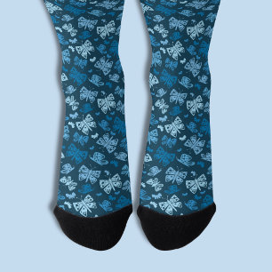 Chaussette Motif papillon bleu