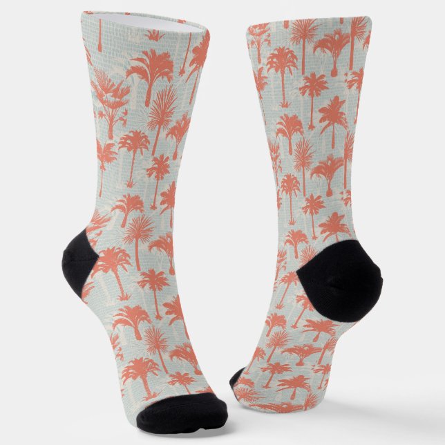 Chaussette Motif Pastel Palm Tree (Angulaire)