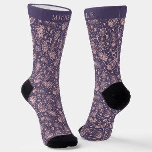 Chaussette Motif pastel rose violet pastel personnalisé