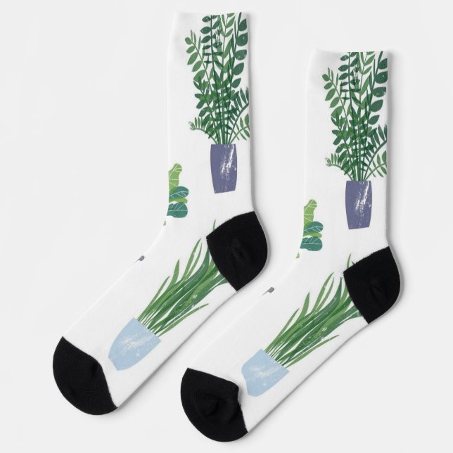 Chaussette motif plante (Gauche)